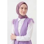 Silk Home Soft Eşarp Retro Geometrik Mürdüm