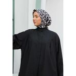 Silk Home SYR22425 Antrasit Yaprak Desenli Tivil İpek Eşarp