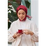 Silk Home SYR22972 Bordo Yaprak Desenli Sura İpek Eşarp