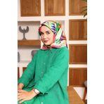 Silk Home SYR25610 Renkli Yaprak Desen Tivil İpek Eşarp