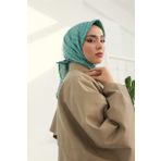 Silk Home SYR26928 Yeşil-Lacivert Zikzak Desenli Tivil İpek Eşarp