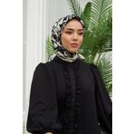 Silk Home Tivil Gri Desenli İpek Eşarp İst11386-10