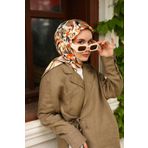 Silk Home Tivil İpek Eşarp 11430-10 Turuncu Karışık Desen
