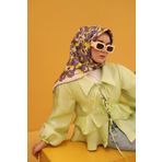 Silk Home Tivil İpek Eşarp 11434-26 Mor Karışık Desen