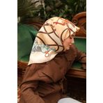 Silk Home Tivil İpek Eşarp 11436-07 Kahverengi Karışık Desen