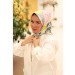 Silk Home Tivil İpek Eşarp 11437-07 Beyaz Karışık Desen