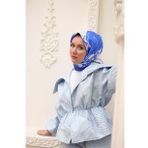 Silk Home Tivil İpek Eşarp 11437-19 Mavi Karışık Desen
