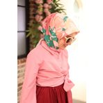 Silk Home Tivil İpek Eşarp 11437-22 Pembe Karışık Desen