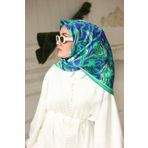 Silk Home Tivil İpek Eşarp Ist11419-66 Yeşil, Mor, Beyaz