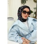 Silk Home Tivil İpek Eşarp Ist11432-69 Siyah, Pembe, Pudra Vizon, Mavi