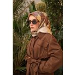 Silk Home Tivil İpek Eşarp Ist11436-02 Ekru, Açık Gold, Soğan Kabuğu, Mavi