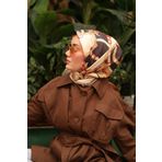 Silk Home Tivil İpek Eşarp Ist11436-03 Acı Kahve Karışık Desen