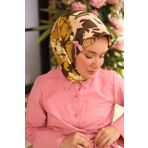 Silk Home Tivil İpek Eşarp Ist11437-34 Acı Kahve Karışık Desen