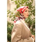 Silk Home Tivil İpek Eşarp Ist11439-26 Kırmızı Karışık Desen