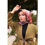 Silk Home Tivil İpek Eşarp Ist11448-31 Patlıcan Moru, Pembe, Bordo, Yeşil Karışık Desen