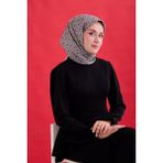Silk Home Twill Ipek Eşarp 11479-10 - Koyu Gri - Gümüş - 90 x 90 cm