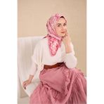 Silk Home Twill İpek Eşarp Samanyolu Pembe 90x90
