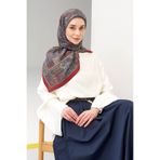 Silk Home Velora Eşarp Etnik Desen Bordo 90x90