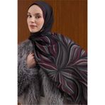 Silk Home Viskon Karışımlı Mayda Şal Antrasit Zemin Çok Renkli Desenli Tok Duruşlu 190x70