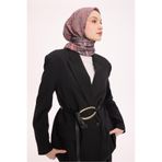 Silk Home Viskon Velora Eşarp Dört Mevsim Antik Motif Desen Koyu Gri 90X90