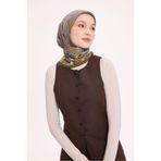 Silk Home Viskon Velora Eşarp Dört Mevsim Antik Motif Desen Yağ Yeşili 90X90