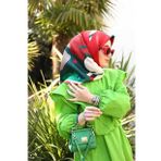 Silk Home Yeşil Bordo Karma Desen Tivil İpek Eşarp 11425-60