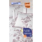 Silkarea Florentina V.2 %100 Pamuk Saten Standart Çift Kişilik Nevresim Takımı Beyaz-Mor Desenli - Beyaz - Mor - 200 x 220 cm