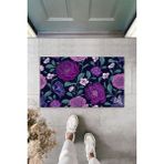 Silkcoat Home Çok Amaçlı Dijital Büyük Çiçekler Mor Kapı Paspası Dış Mekan Paspas - 45 x 70 cm