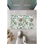 Silkcoat Home Çok Amaçlı Dijital Çiçek Mavi Kapı Paspası Dış Mekan Paspas - 45 x 70 cm