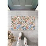 Silkcoat Home Çok Amaçlı Dijital Çoklu Çiçekler Pempe Kapı Paspası Dış Mekan Paspas - 45 x 70 cm - Pembe