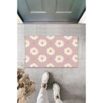 Silkcoat Home Çok Amaçlı Dijital Papatya Lila Kapı Paspası Dış Mekan Paspas - 45 x 70 cm