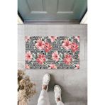 Silkcoat Home Çok Amaçlı Dijital Zambak Pembe Kapı Paspası Dış Mekan Paspas - 45 x 70 cm