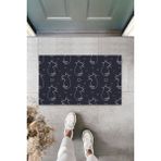 Silkcoat Home İç ve Dış Mekan Siyah Kapı Önü Paspası Yıldızlı Kediler Desen Paspas - 45 x 70 cm