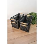 Silkyreal 4 Adet Çok Amaçlı Organizer Siyah Sepet Plastik Tutacaklı Dolap İçi Çekmece Düzenleyici Sepet