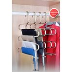 Silkyreal 5 Bölmeli Metal Elbise Askısı - Giysi Pantalon Eşarp Fular Kıyafet Gardrop Düzenleyici Organizer