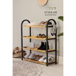 Silkyreal Dört Katlı Ahşap Ayakkabılık