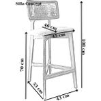 Silla Concept 4'lü Zion Bar Sandalyesi Teddy Krem Kumaş Hasırlı Ceviz Ahşap Ada Sandalyesi (4 Adet)