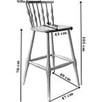 Silla Concept Boncuk Bar Sandalyesi Naturel Ahşap Ada Sandalye