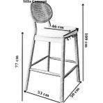 Silla Concept Oslo Bar Sandalyesi Teddy Krem Kumaş Hasırlı Ceviz Ahşap Ada Sandalye