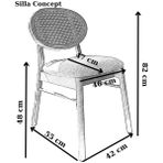Silla Concept Oslo Sandalye Teddy Krem Kumaş Hasırlı Ceviz Ahşap Sandalye