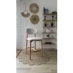 silla Concept Polo Bar Sandalyesi Teddy Krem Kumaş Naturel Ahşap Ada Sandalye