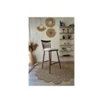 Silla Concept Yıldız Bar Sandalyesi Teddy Krem Kumaş Ceviz Ahşap Ada Sandalye