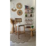 silla Concept Zion Bar Sandalyesi Teddy Krem Kumaş Hasırlı Bar Sandalyesi Naturel Ahşap Ada Sandalye