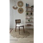 silla Concept Zion Sandalye Teddy Krem Kumaş Hasırlı Ceviz Ahşap Sandalye