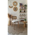 silla Concept Zion Sandalye Teddy Krem Kumaş Hasırlı Naturel Ahşap Sandalye