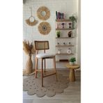silla Zion Bar Sandalyesi Teddy Krem Kumaş Hasırlı Bar Sandalyesi Naturel Ahşap Ada Sandalye