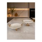 Sillage Home 2’li Porselen Sunum Seti – 24 Cm Çukur Kase & 26 Cm Servis Tabağı Metal Kaplama Detaylı