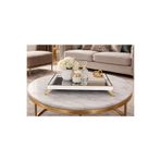 Sillage Home 30x40 cm Aynalı Dekoratif Tepsi – Gold Metal Ayaklı Sunum Tepsisi