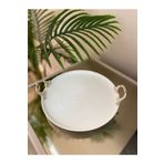 Sillage Home Kulplu Lüks Sunum Tabağı 26 cm, Sunum Tepsisi , Peynir Tabağı , Pasta Kek Sunumu