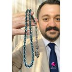 Silmaril Store Kurt Başlı Özel Püsküllü Mavi Sürmeli Kehribar Tespih Özel Tasarım Koleksiyonluk Erkek Hediyelik